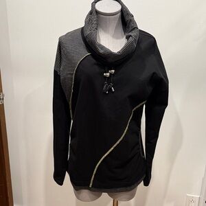 Black and Gray Cowl Neck Sweater